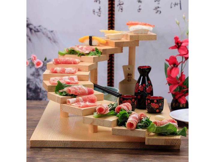 Assiette à Sushi en bois étape par étape, Concept d'art, hôtel Barbecue, Style japonais, Sashimi, marmite chaude, vaisselle