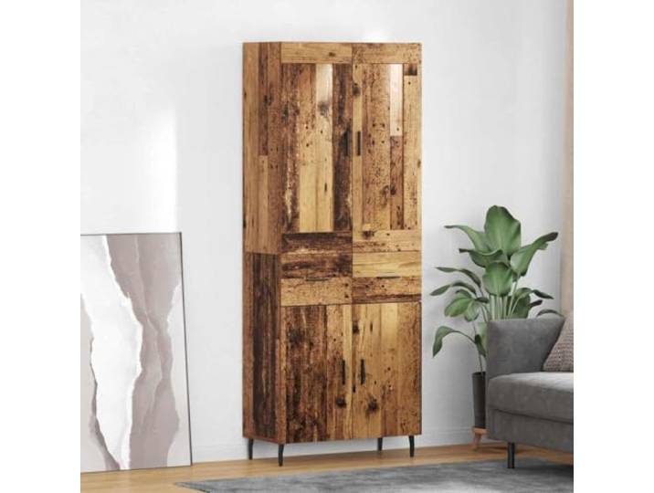 RJPLMFV Moderne Anrichte mit Türen, Holz aus Technik Griffe aus Eisen, konische Beine, mehrere Regale, für Wohnzimmer oder Esszimmer