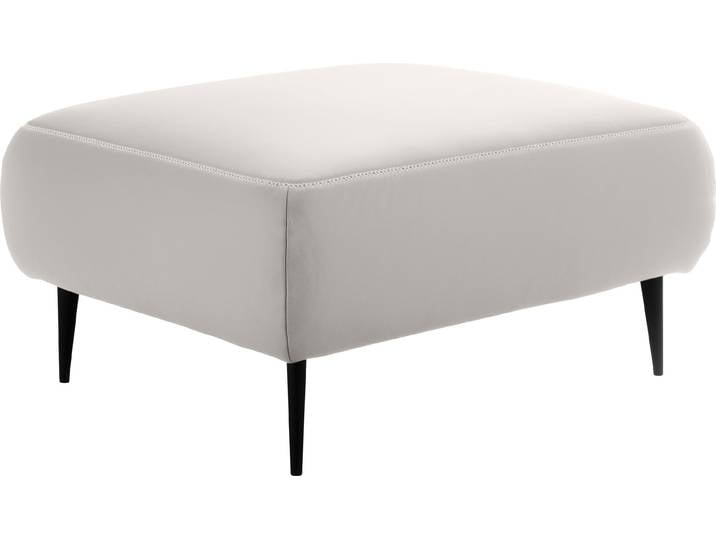 Hocker, Flachgewebe 100% Polyester, Weiß, 90×70 cm, Zeitloser Designhocker, Klassisch & Modern, DESIGNWERK