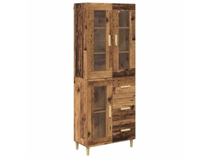 Highboard Altholz 69,5 x 34 x 180 cm Holzwerkstoff Schlanke rechteckige Form, minimalistisches Design, moderne Ästhetik, Esszimmer, Wohnzimmer