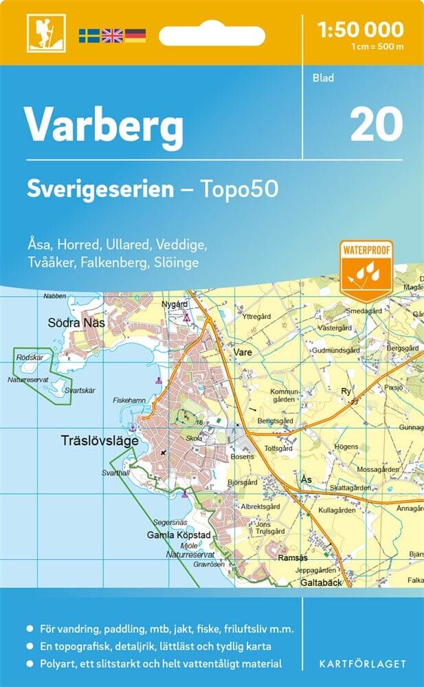 Carte topographique n° 20 - Varberg (Suède)   Norstedts - Sverigeserien