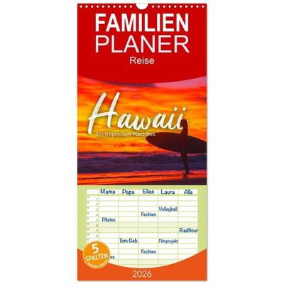 Familienplaner 2026 - Hawaii - Ein tropisches Paradies. mit 5 Spalten (Wandkalender, 21 x 45 cm) CALVENDO