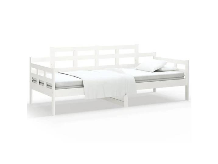Lit simple - VIDAXL - Banquette lit - Bois de pin massif - 90x190 cm - Blanc