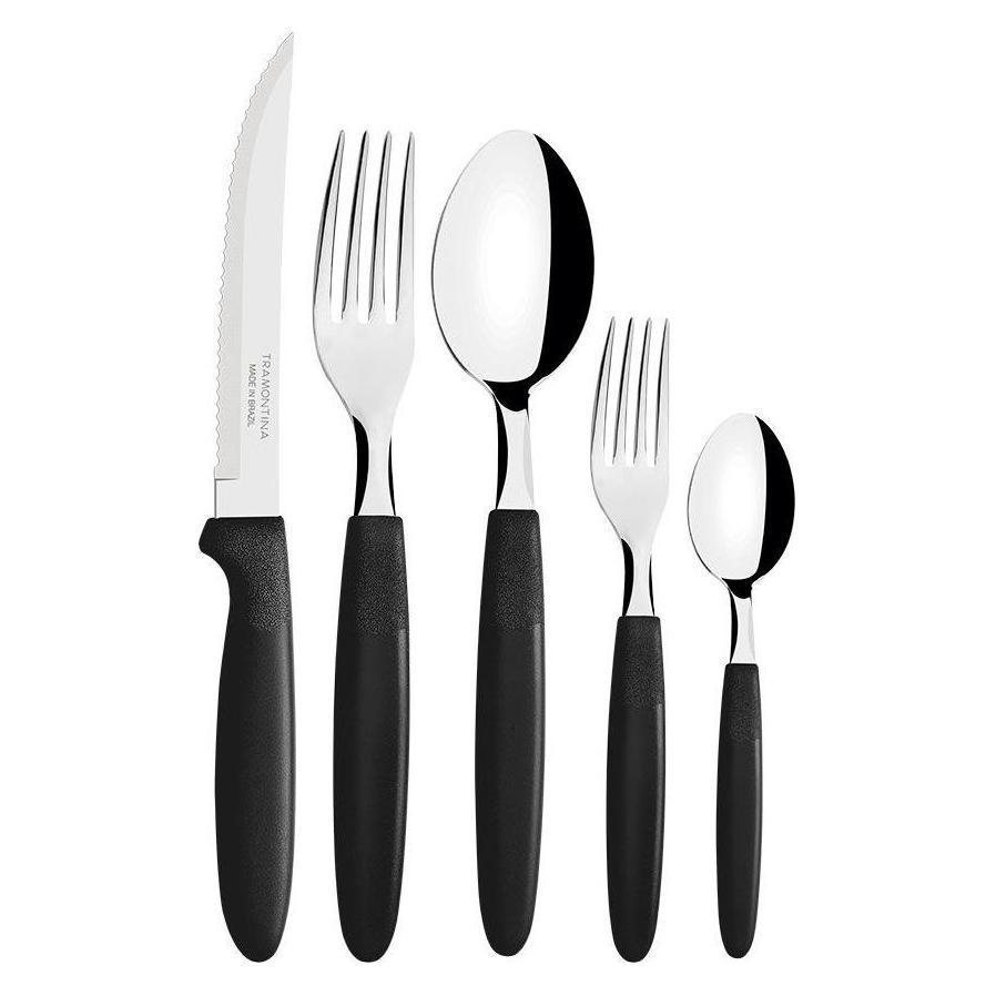 Tramontina 30-piece black flatware set (30 Stk., Besteck Set) (57449664)