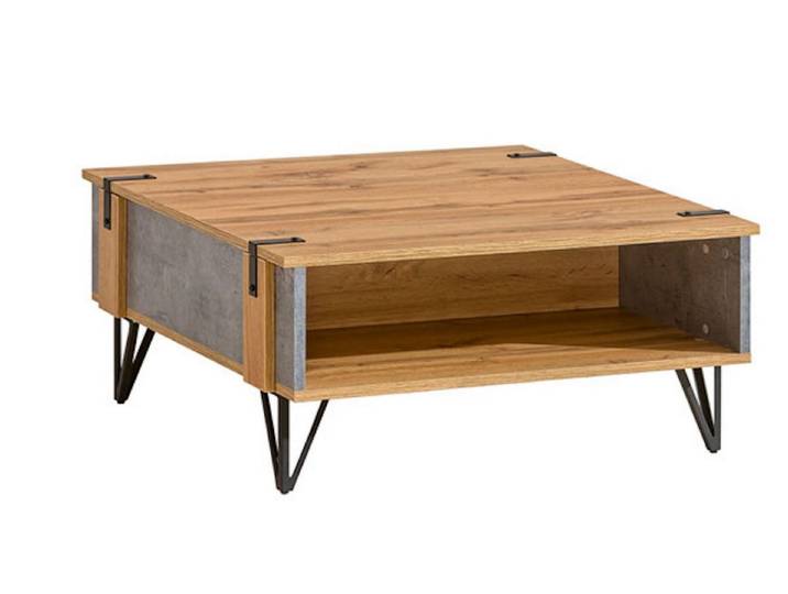 Feldmann-Wohnen Couchtisch Milenium, 80x80cm Wotan Eiche Beton Millenium