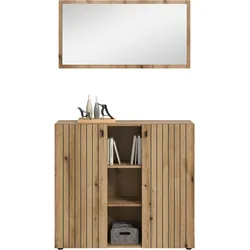 Garderobe Station 2-tlg. Eichefarben