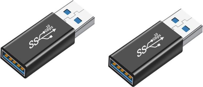 INF USB-A Vrouwelijk naar USB-A Mannelijk 3.1 Rechte Adapter (2 stuks)