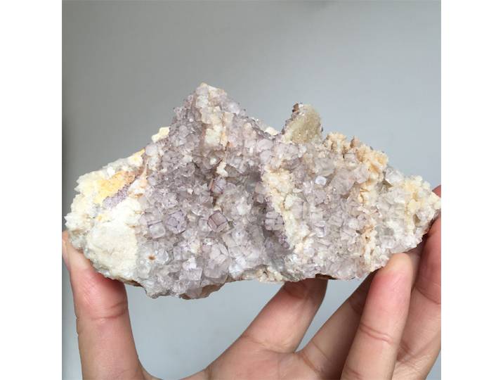 352g Guizhou Fluorite Naturelle Violette Clair en Forme de Cube, Spécimen Minéral, Grappe de Cristaux, Pierre Spirituelle Reiki, Décoration d'Intérieur