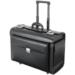 Alassio Pilotenkoffer Trolley »Silvana« aus hochwertigem Kunstleder schwarz, 48.5x40x24 cm