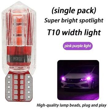 Useful Little Things Ice Blue T10 LED Clearance Bulb Super Bright Plug In Replacement Light pink Purple 1pc