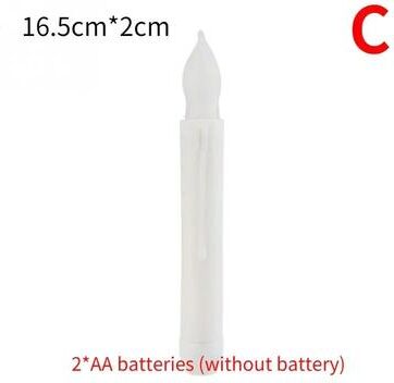 Uplift Treasures Long LED Flameless Flickering Taper Candles c white 4pcs