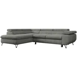 ECKSOFA PEDRO L Grau Struktur - Links Seite