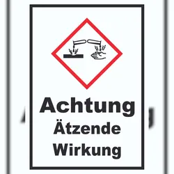 HB-Druck Schild Ätzende Wirkung Ätzwirkung hochkant A1 (594x841mm)