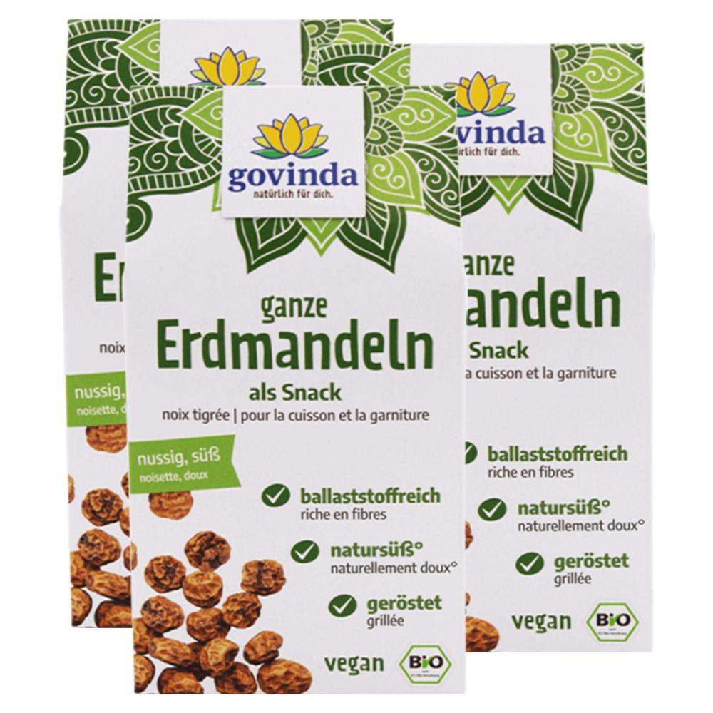 Govinda Bio Erdmandeln naturell 3x250 g Kerne