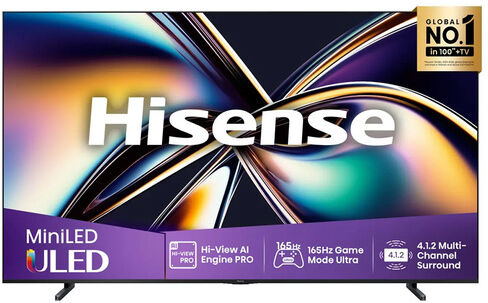 Hisense 100U8Q 2,54 m (100'') 4K Ultra HD Smart TV Wi-Fi Nero, Grigio