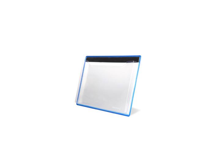DJOIS by Tarifold Protège document mural magnétique A4 paysage en PVC rigide cadre métal Bleu - lot de 5