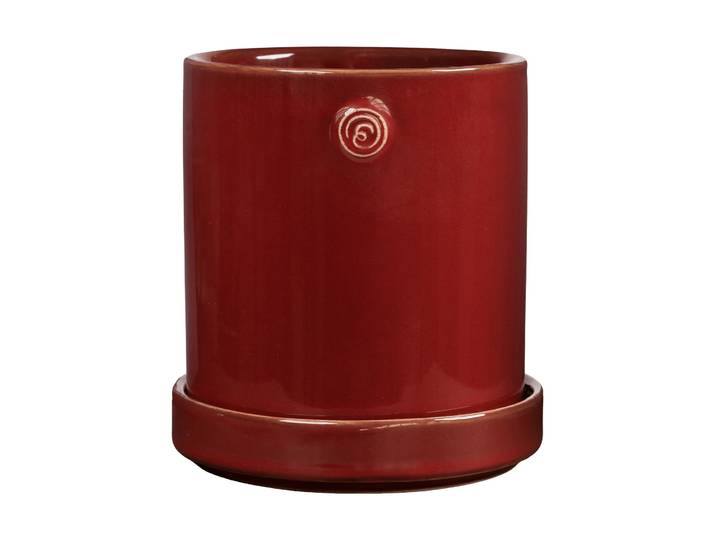 ERNST Ernst pot avec soucoupe Rouge, Ø10x11 cm