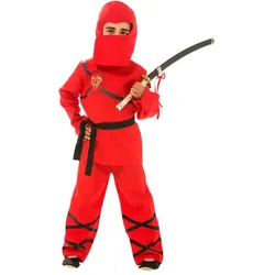 Ninja-Kostüm für Kinder, rot