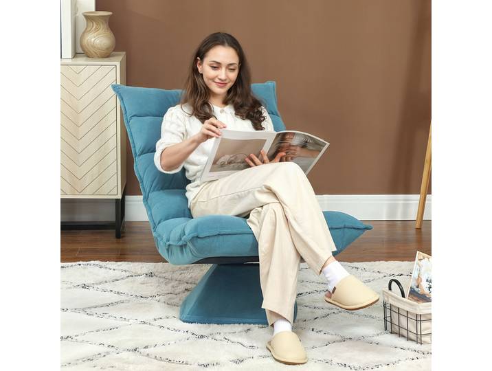 HOMCOM Fauteuil Relax Pivotant 360° Dossier Réglable Capitonné