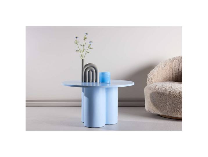 Table basse Olivia Ø 80cm Bleu/Bleu clair
