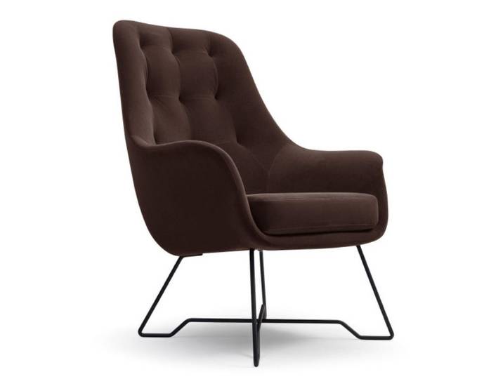 Sepro Meble Sessel Dunkelbraun Enzo Gepolstert Mit Gepolstertem Rückenlehne, Braun, 72.5x101.5x83 cm, Wohnzimmer, Sessel, Polstersessel