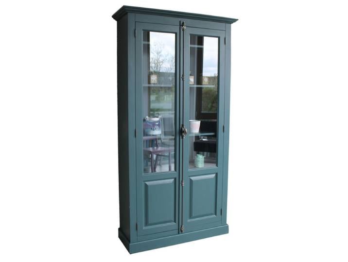Büchervitrine Landhausstil ozeanblau