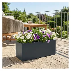 Ethick, Blumentopf, Blumentopf Rechteckig 58cm in Anthrazit, Pflanzkasten 35L aus Kunststoff für Innen & Aussen (58 x 29 x 30 cm)