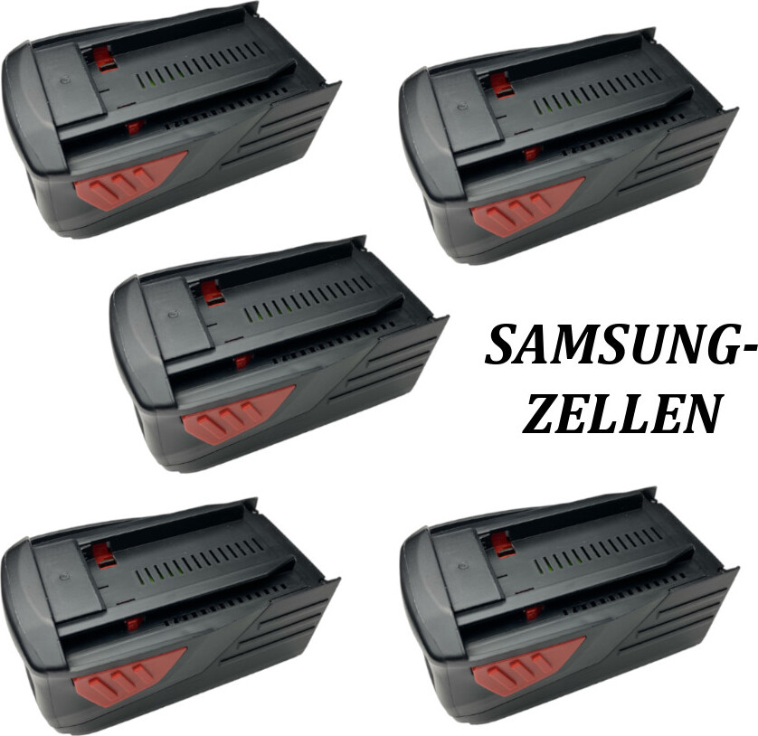 5x Trade-Shop Premium Li-Ion Akku, 36V / 5000mAh kompatibel mit Hilti TE300, TE6, TE7, TE60, TE6-A Li, VC 20-UL-Y, VC 20-UM-Y, VC 40-UL-Y, VC 40-UM-Y