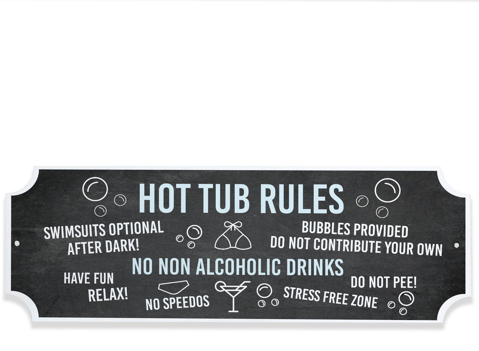 Merkloze Wandplaquette met Hot Tub Regels - Grappige Acryl Decoratie voor Tuin of Schuur
