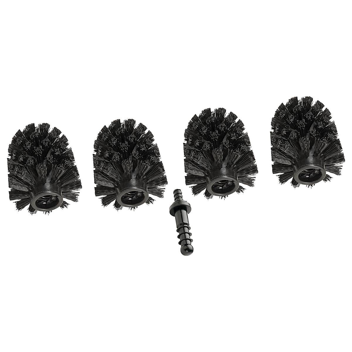 home24 Reserve toiletborstel Sogno set van 4 zwart kunststof Ø 9cm
