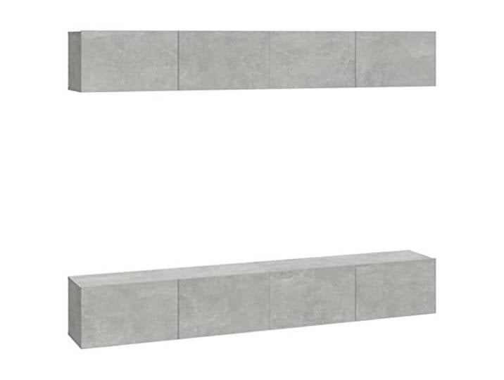 hliofuir TV Wandschrank 4er Set Betongrau 100x30x30 cm Hängeboard Wandhängendes Lowboard Set für Wohnzimmer und Schlafzimmer mit viel Stauraum hinter praktischen Klapptüren.