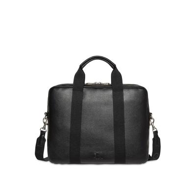 Laptoptasche CALVIN KLEIN "WEBBING STRAP LAPTOP BAG", Gr. B/H/T: 36cm x 28cm x 7cm, schwarz, Lederimitat, unifarben, Taschen Laptoptasche, Unisex Geschäftstasche, Computertasche mit CK-Schriftzug