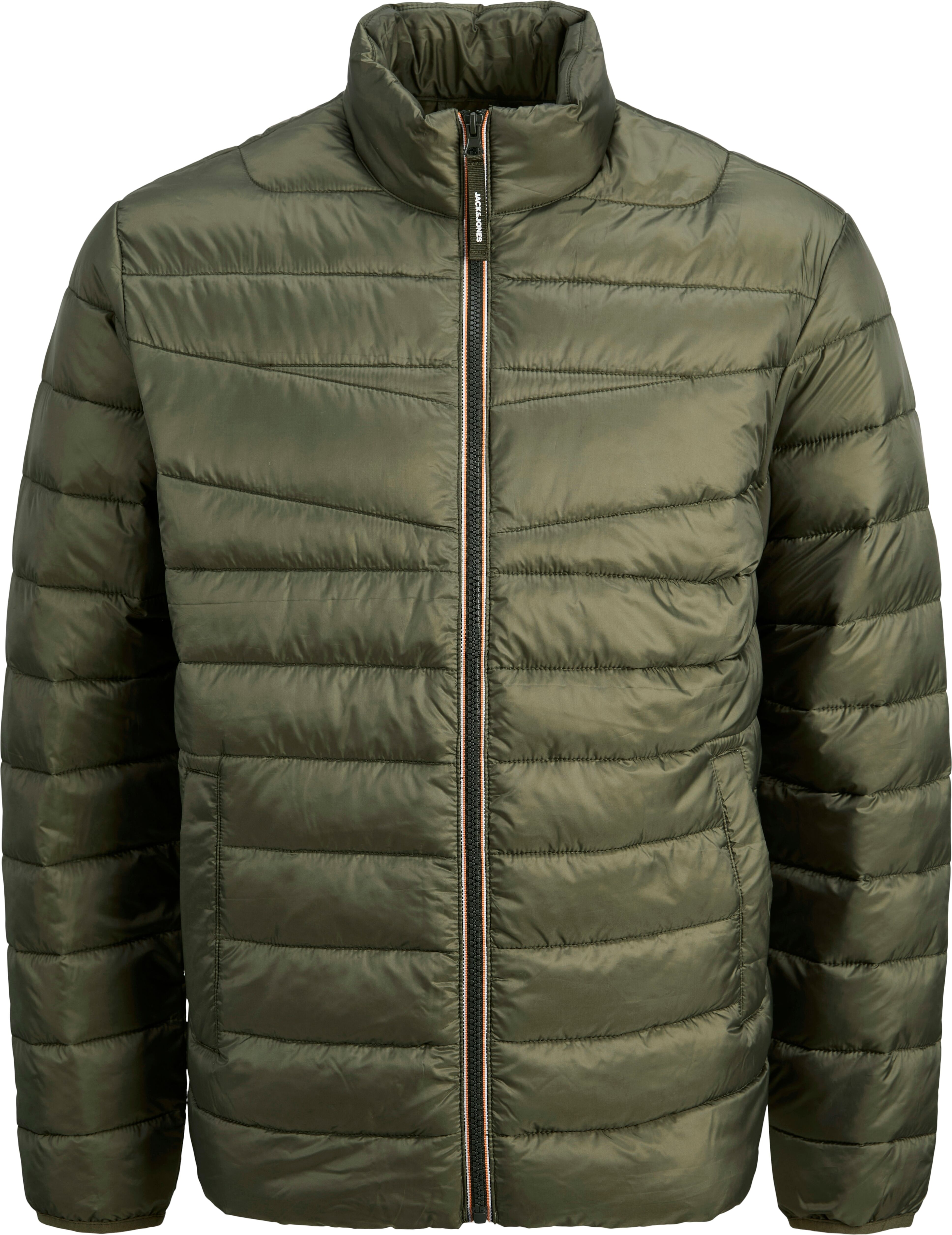 Steppjacke JACK & JONES "JJWEST LIGHT PUFFER COLLAR", Herren, Gr. S, grün (rosin), Web, Obermaterial: 100% Nylon, unifarben, Jacken Steppjacke rosin S