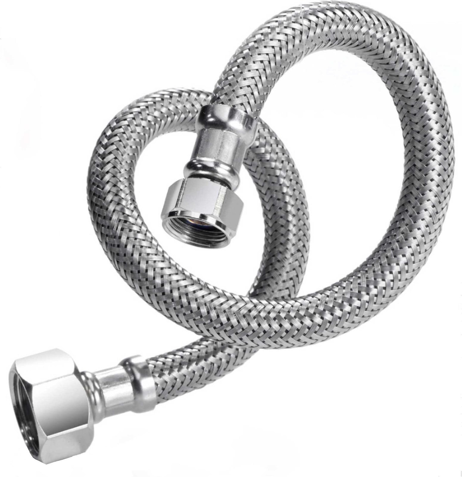 TUCAI RVS/TPE flexibele slang DN8 met 2x 1/2" IG aansluiting en aansluitmoer, Lengte: 30 cm