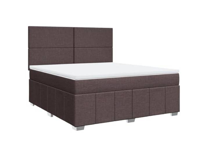 KKgypkn Boxspringbett mit Taschenfederkernmatratze Dunkelbraun 180x200 cm Stoff inklusive Lattenrost