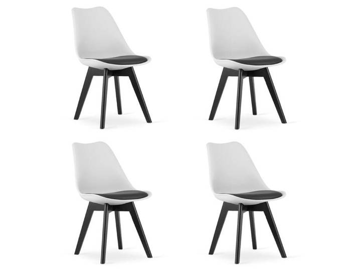 Chaise MARK noir et blanc / pieds noirs x 4