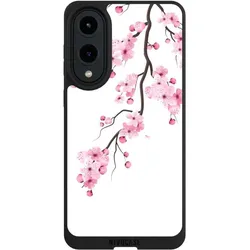 Nivocase Handyhülle für Samsung Galaxy S25 Edge Hülle NIVOpure Case Schwarz Asien Japan Kirschblüten (Samsung Galaxy S25 Edge), Smartphone Hülle, Schwarz