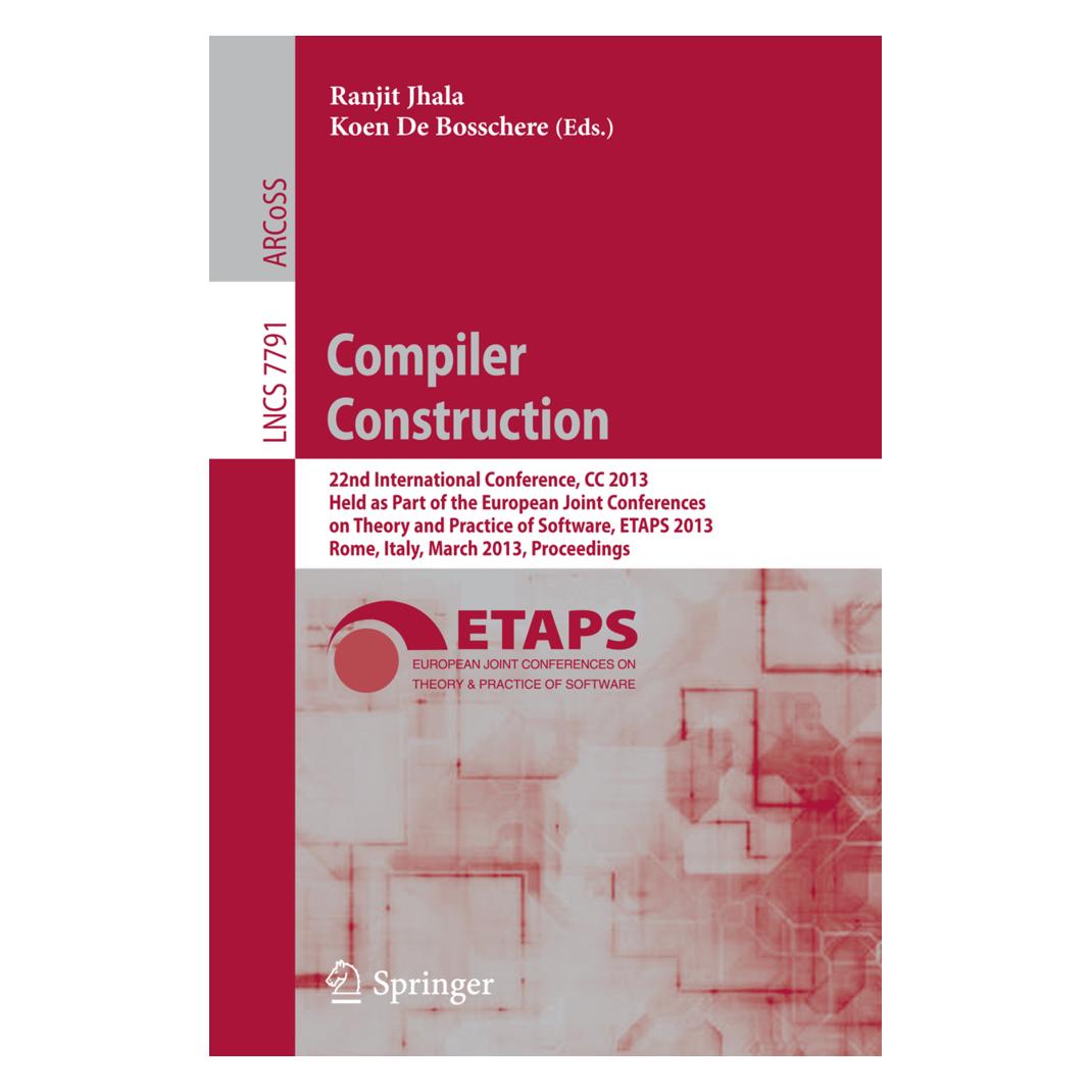 Springer Compiler Construction (Englisch, Softcover, Koen De Bosschere, Ranjit Jhala) (55515608)