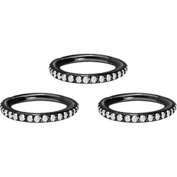 SET Chirurgenstahl Segmentring Clicker EINGEFASSTE KRISTALLE ++Neues Design++