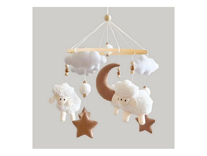 LuxusKollektion Mobile Mobile Babybett Windspiel Bettglocke Schaf Sterne Mädchen 3 Schafe