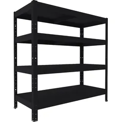 Kellerregal Biedrax 40 x 80 x 120 cm, Schwarz, 4 Stahlböden, Fachlast 100 kg pro Fachboden