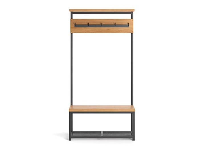Danzz Stilvoller loftartiger Frame-Garderobenständer 90 cm aus natürlichem Holz, Ständer aus Eichenholz für Jacken und Mäntel im modernen Stil, Möbel aus Massivholz, handgefertigte Holzmöbel