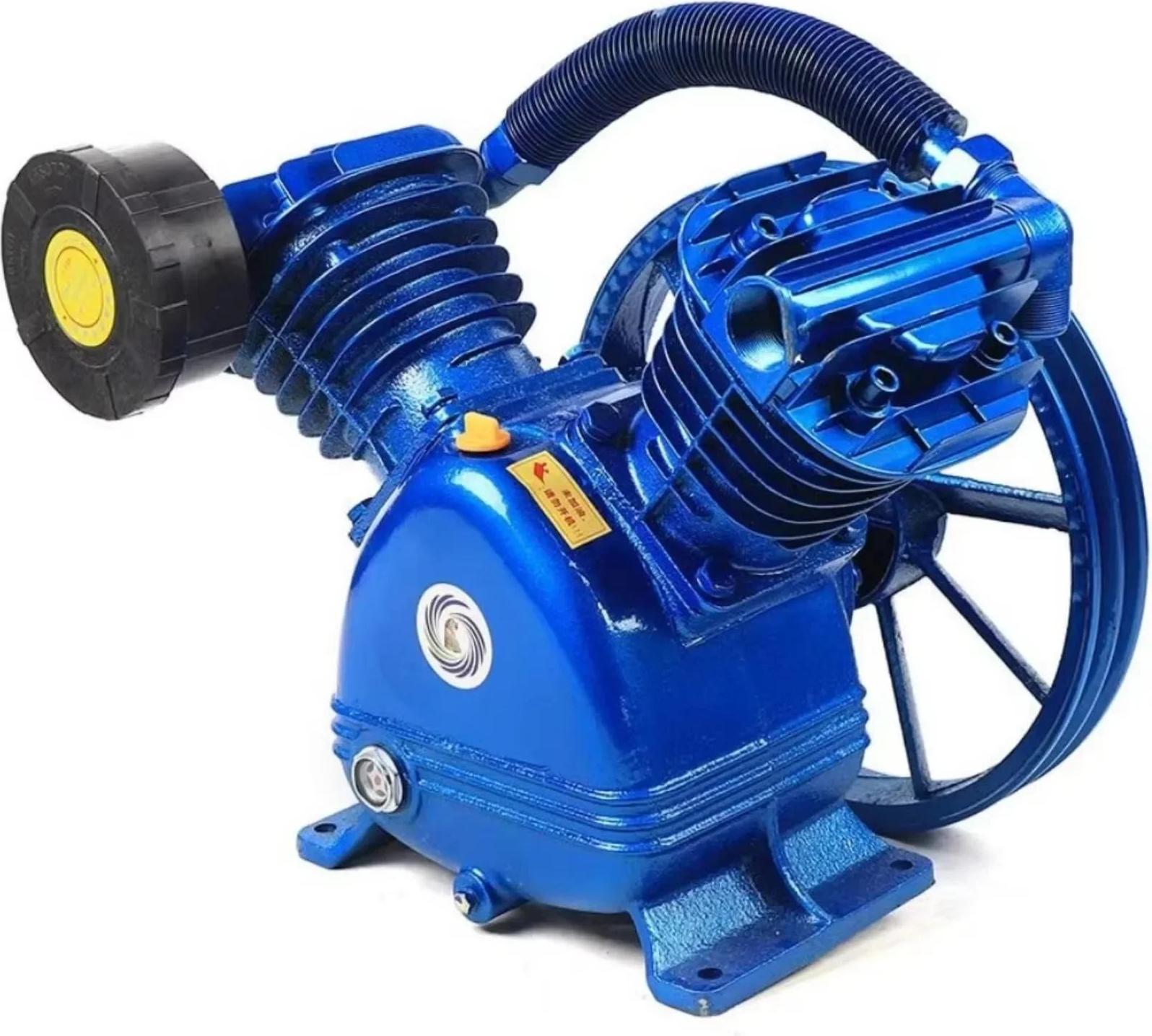 Luftkompressor Pumpenkopf - Zweizylinder V-Typ - 4 kW 5,5 PS - 850 U/min - für V-Luftkompressor - Blau