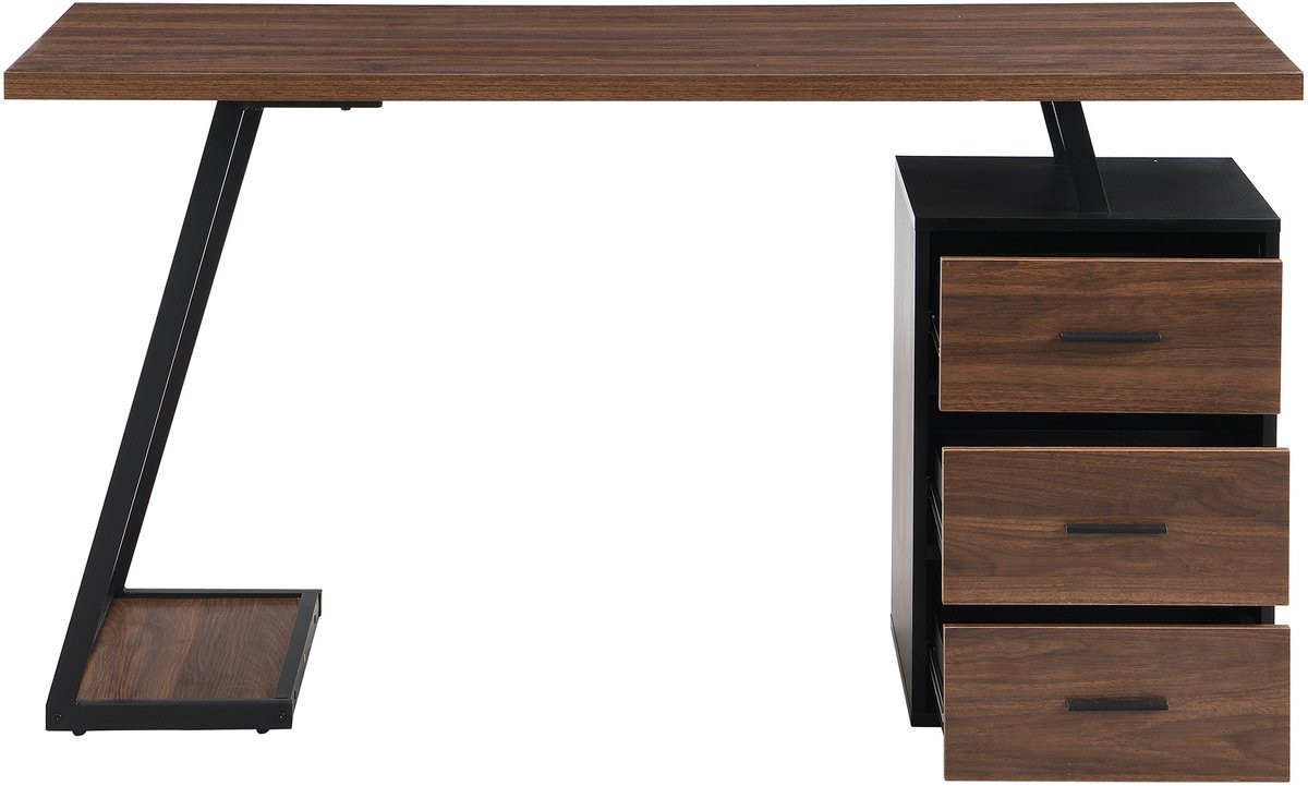 Industrial Bureau Werktafel met 3 Laden Breedte: 138,5 cm