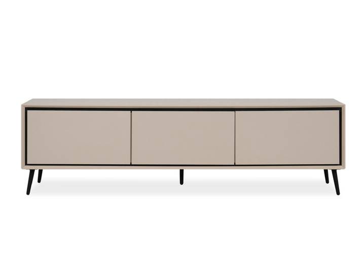 Lowboard ARONA 175 x 50 cm sandfarben/schwarz
