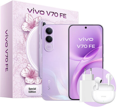 Vivo V70 FE + BUD 17,4 cm (6.83'') Doppia SIM Android 16.0 5G USB tipo-C 8 GB 512 GB 7000 mAh Viola