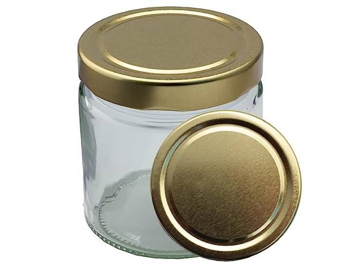 Deep-Twist-Off Honigglas mit Metalldeckel 500g Gold 1 Paket (91 Stk)
