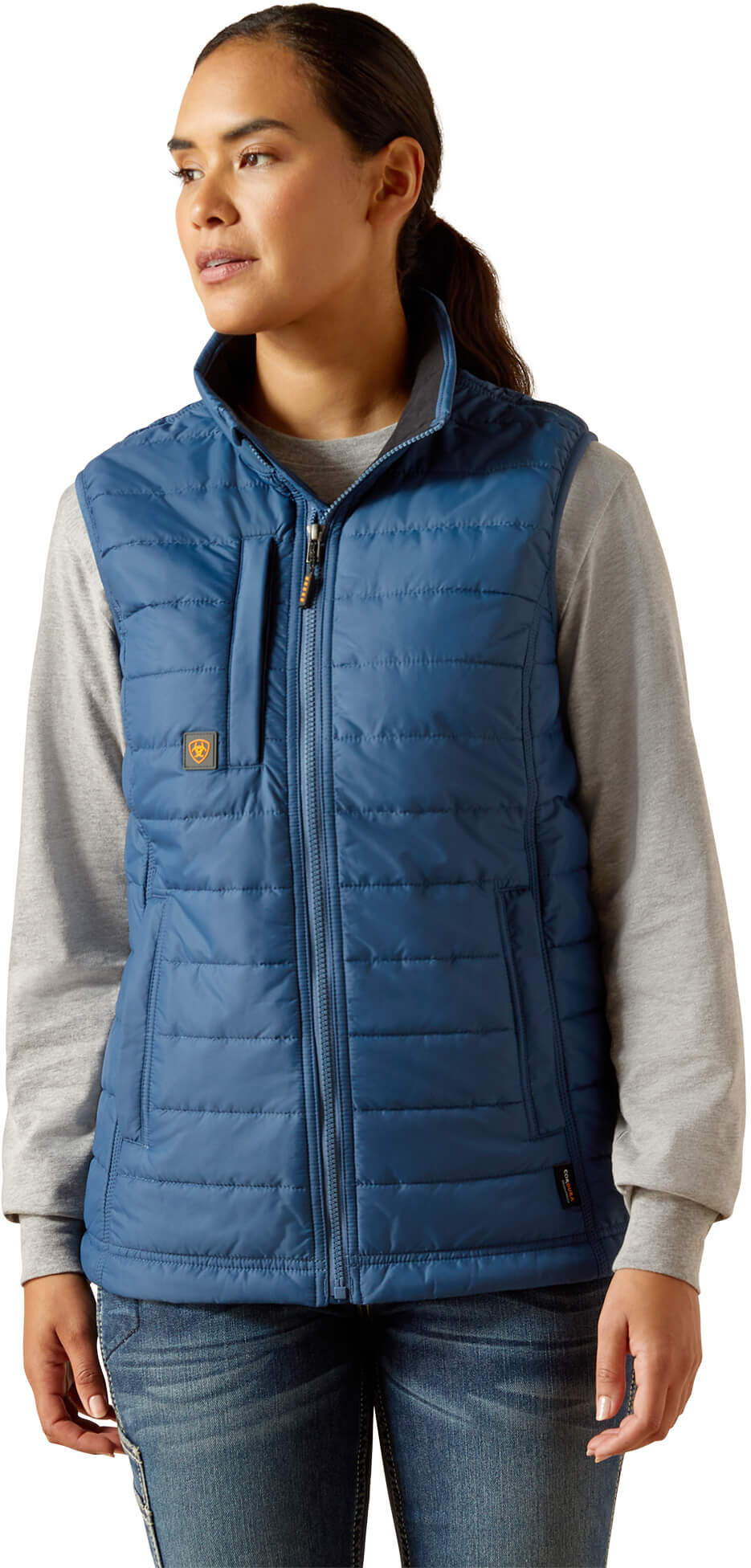 Women's Rebar Cordura Ripstop Lightweight Insulated Vest in Ensign Blue, Size: Medium by Ariat