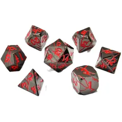 Glass Staff Infernal Iron Metal RPG Dice Set