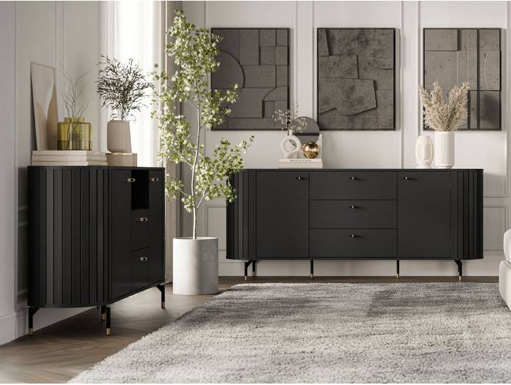 MIRJAN24 Wohnzimmer-Set Zante III, (2er-Set, zwei Kommoden), Stahlfüße und Griffe